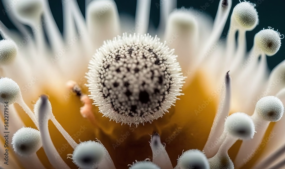  a close up view of a flower with white flowers on the center of the flower and the center of the fl