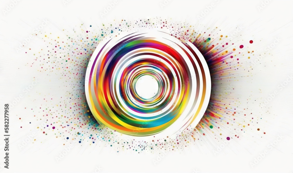  a colorful circle with a white background and a white background with a white circle with a rainbow