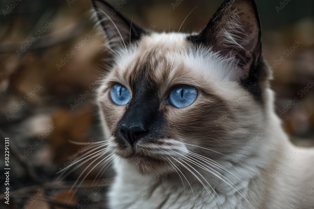 cat with blue eyes. Generative AI