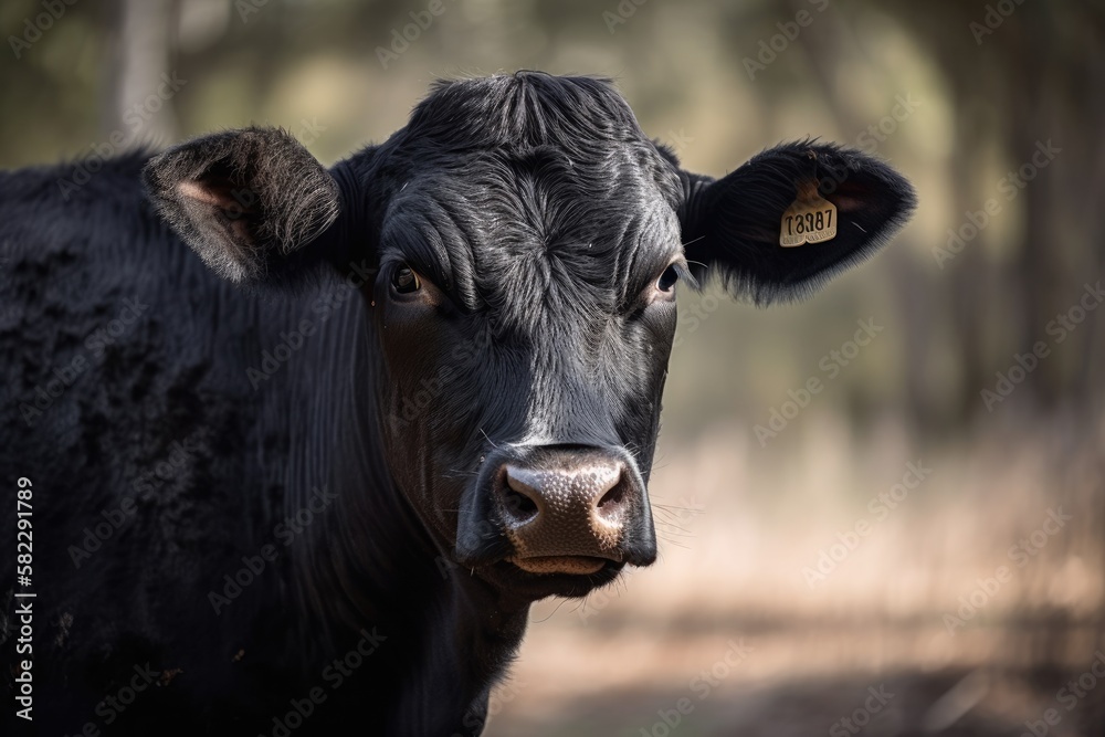 black cow. Generative AI