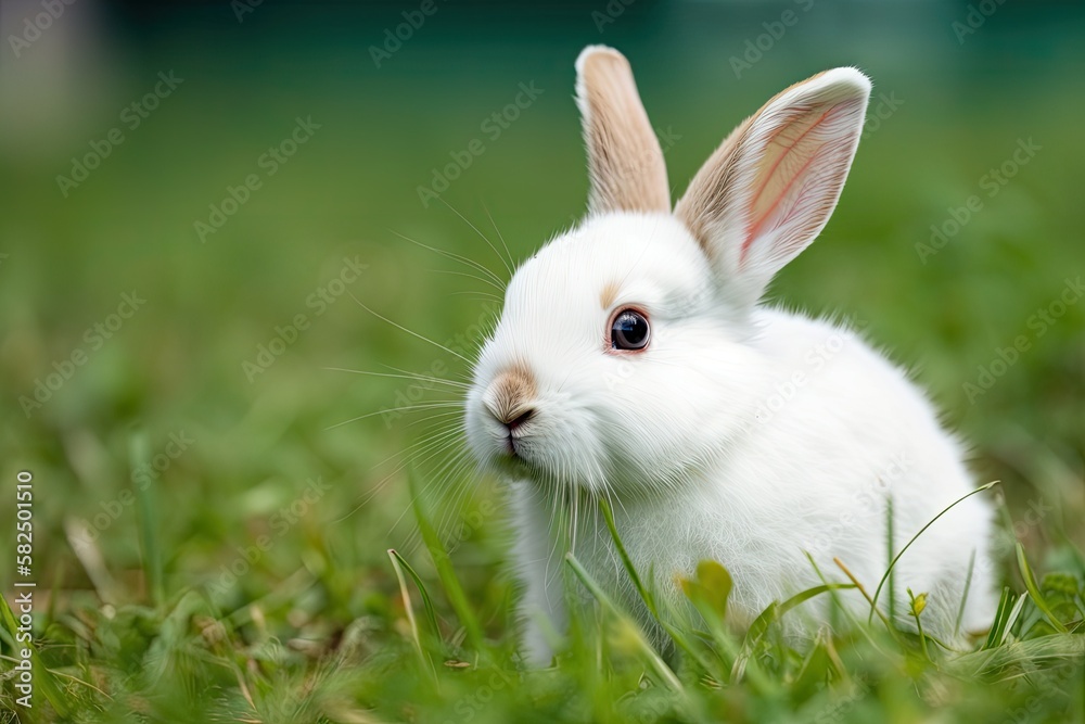 a little rabbit in the grass. Generative AI