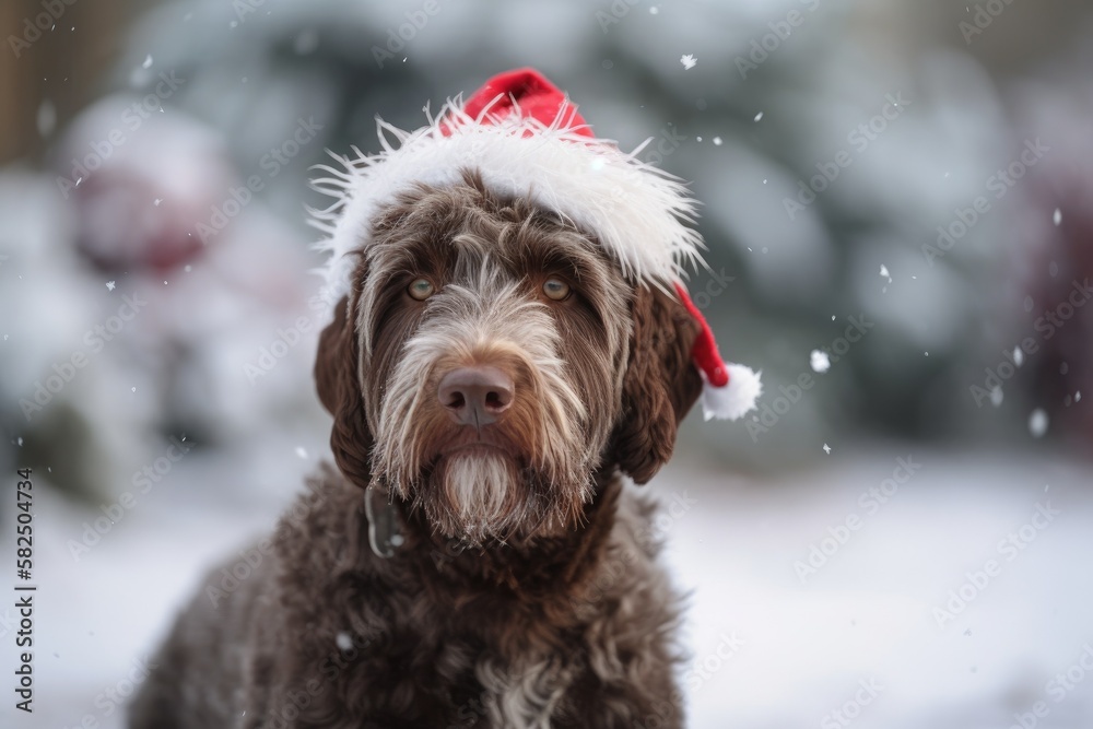 Canine snowman hat. Generative AI