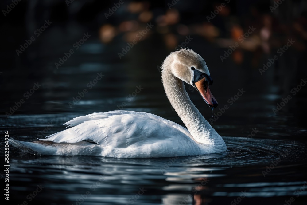 Picture of a mute swan. Generative AI