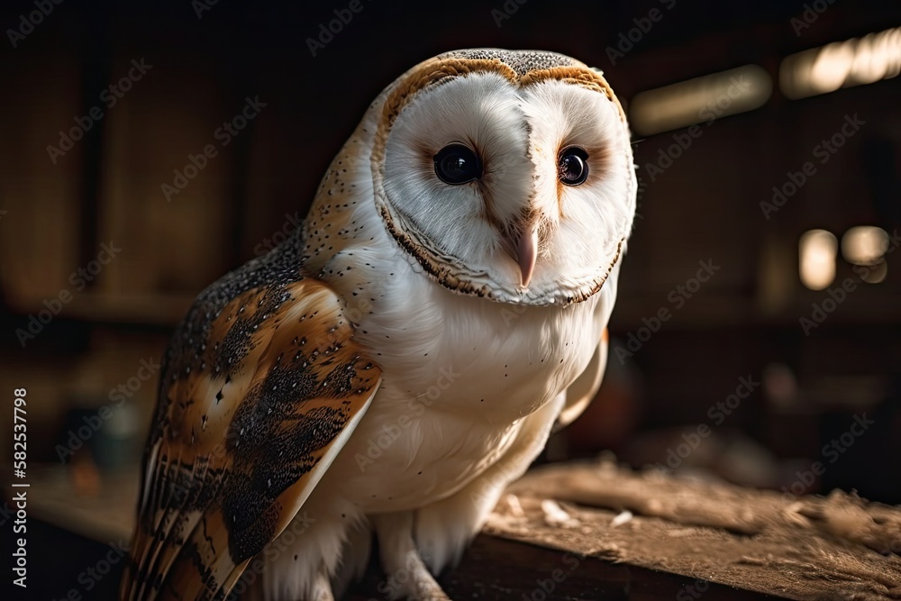 Background Stone Barn Owl. Generative AI