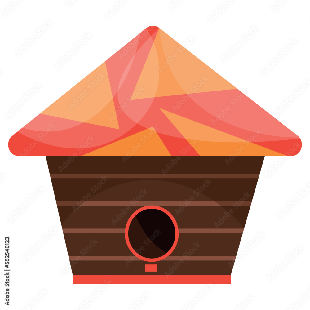 Bird house on white background