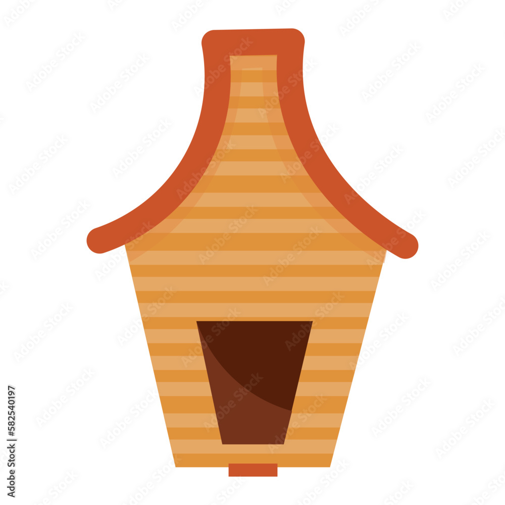 Bird house on white background