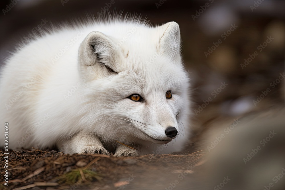 A little fox that is native to the Arctic parts of the Northern Hemisphere and is widespread through