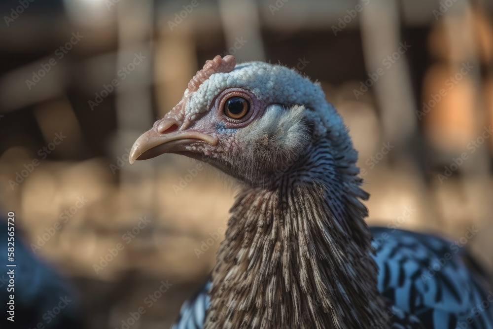 Poultry on a rest area. Generative AI