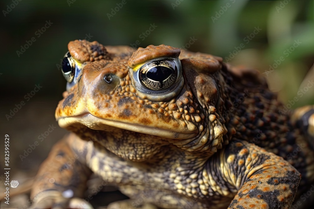 Bufo Bufo, a common toad. Generative AI