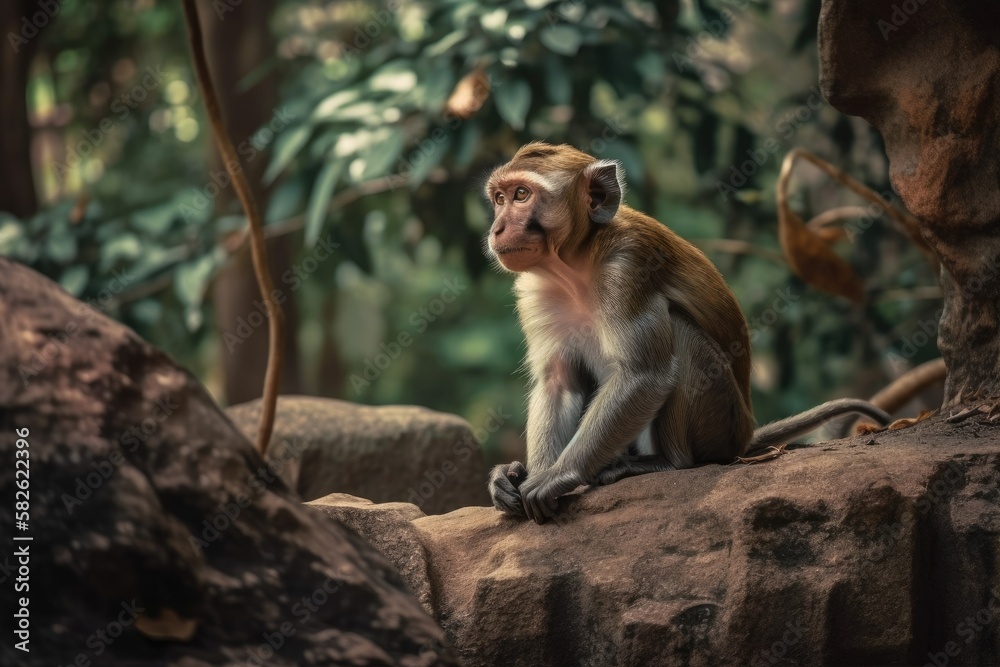 Monkey. the notion of zoo animals. Generative AI