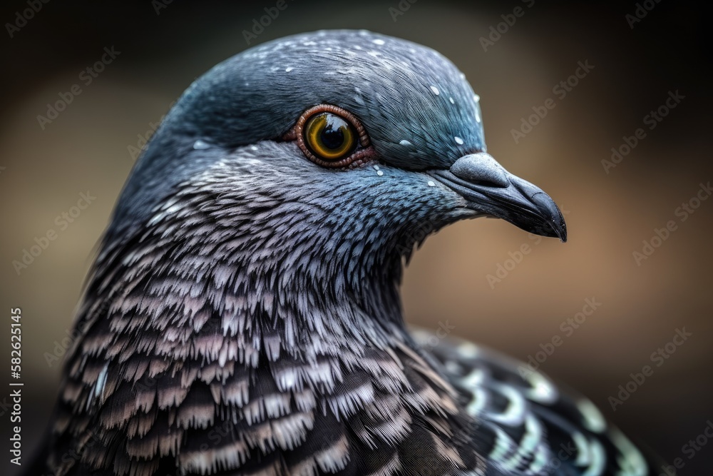 Close up pigeon. Generative AI