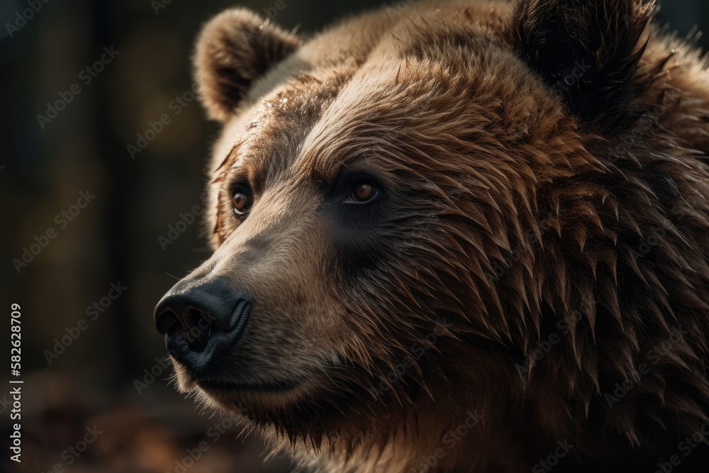 Brown Bear of Kamchatka (Ursus arctos Beringianus). Generative AI