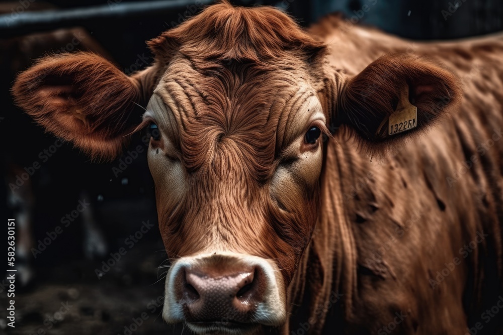 a cow anticipating food. Generative AI