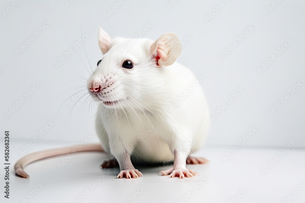 Tamukami rat cute pets in white. Generative AI