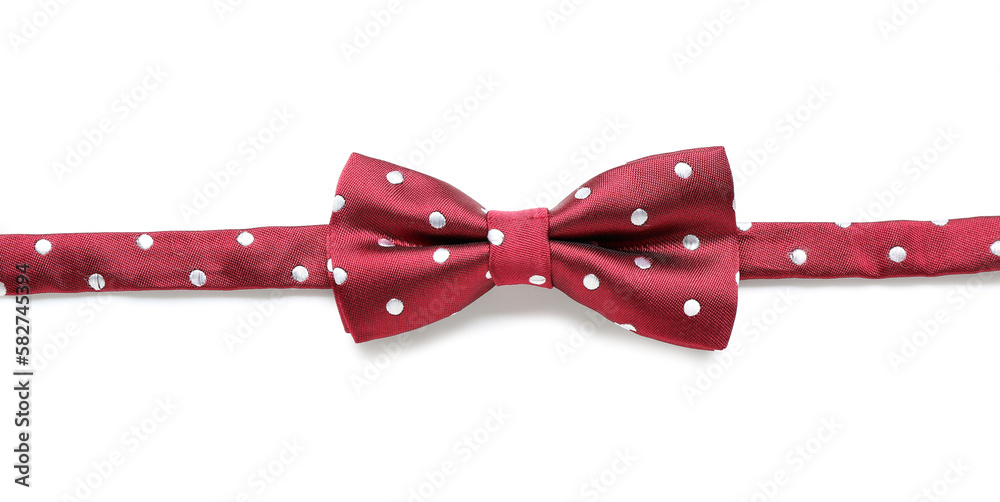 Stylish bow tie isolated on white background