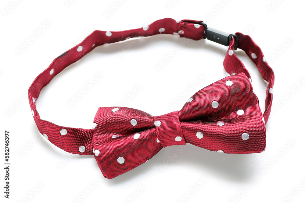 Stylish bow tie isolated on white background