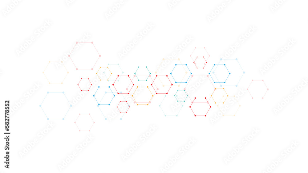 Vector illustration of hexagons pattern. Geometric abstract background with simple hexagonal element