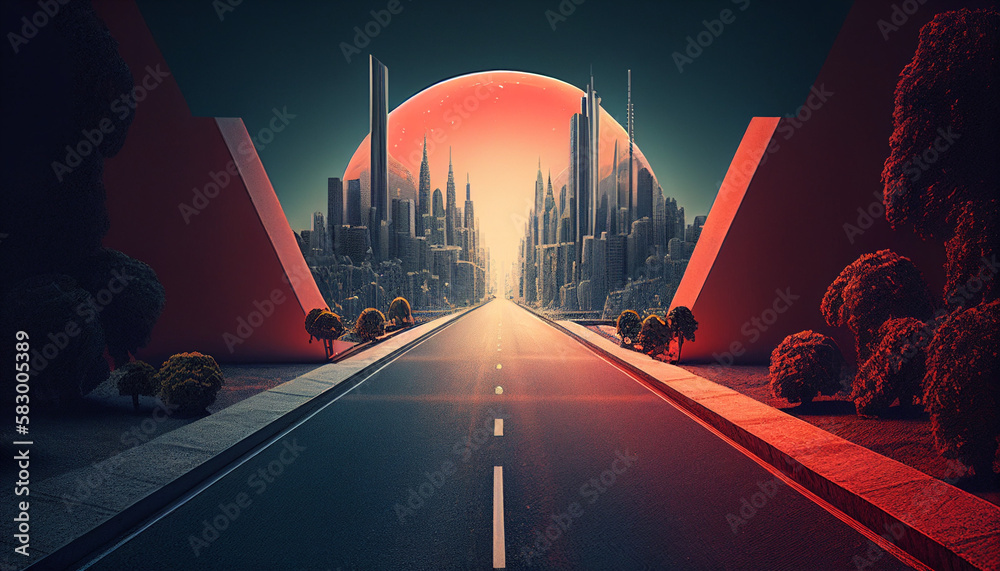 AI-generated road illustration