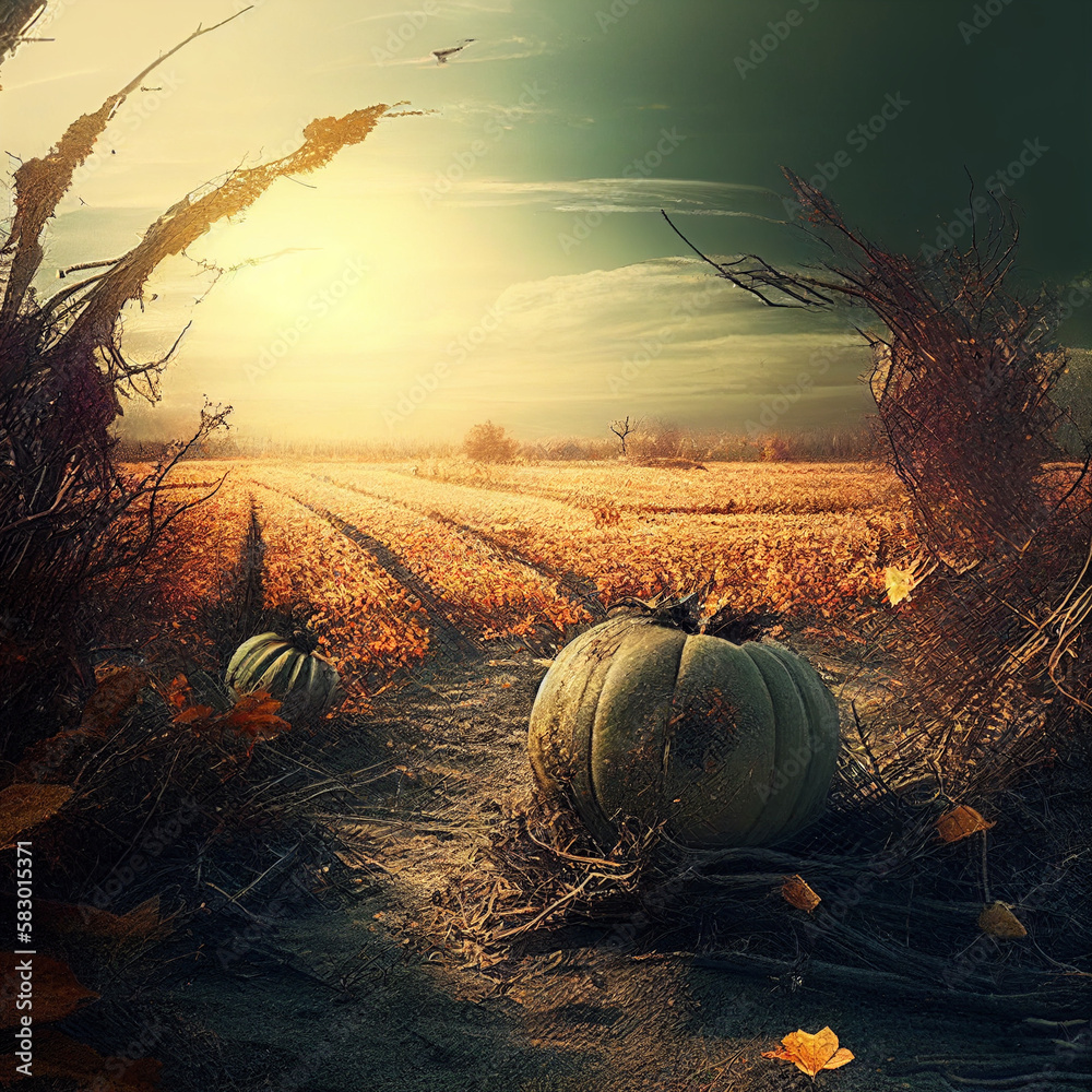 Creative autumn harvest illustration