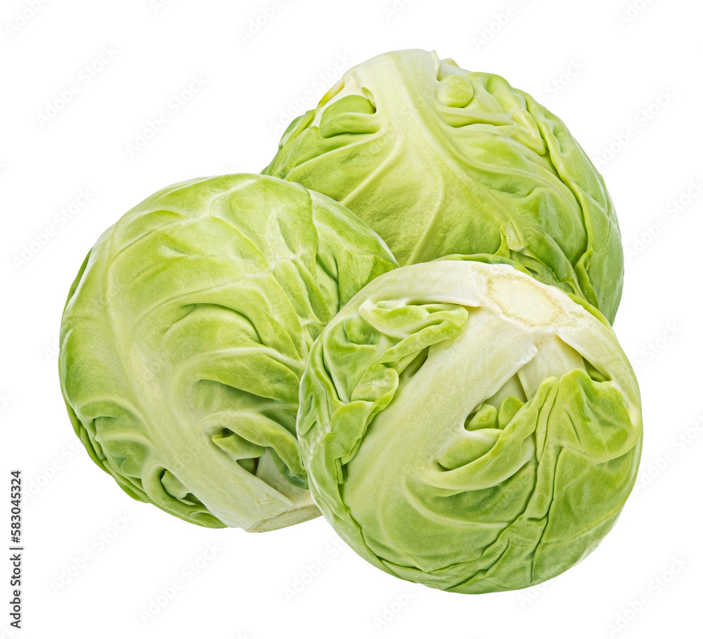 Brussels sprouts isolated on white background