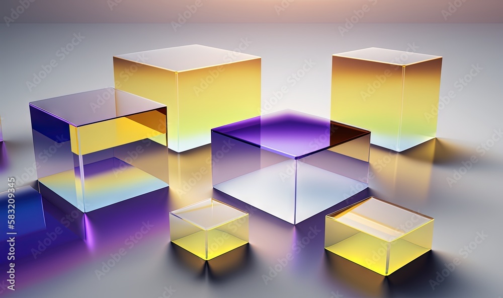  a group of different colored boxes sitting on top of a table next to each other on a gray surface w