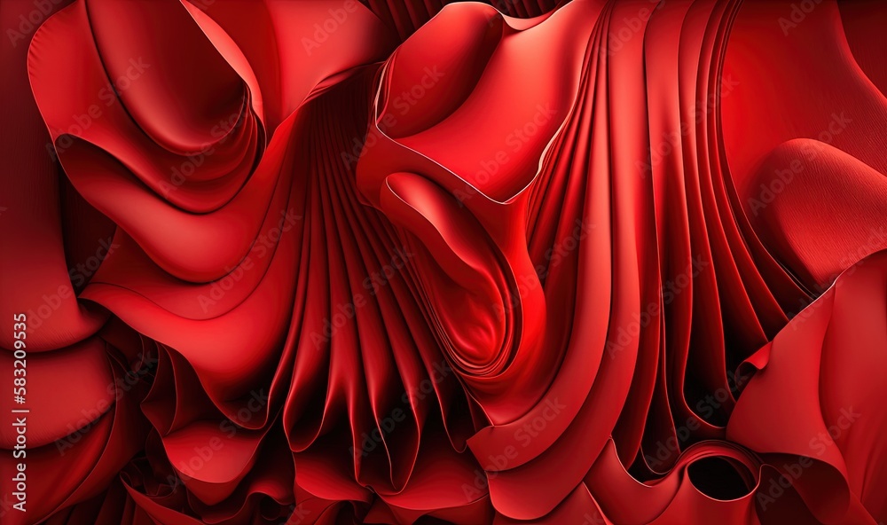  a red abstract background with a wavy pattern of folds and curves in the center of the image is a c