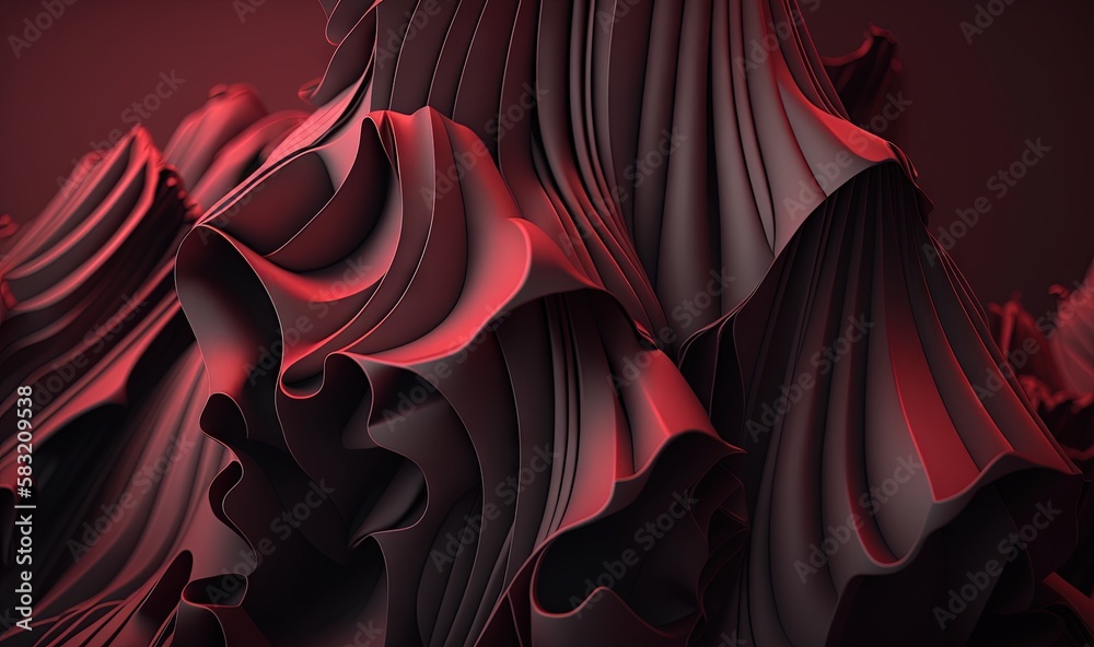  a red and black abstract background with wavy lines and curves in the form of a wave or a mountain 