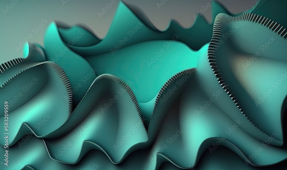  a computer generated image of a wavy blue surface with a black edge and a black edge on the bottom 