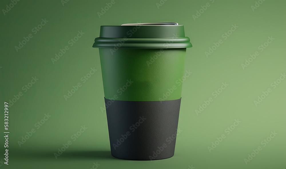  a green cup with a black lid and a white lid on a green background with the words wheat ridge on th