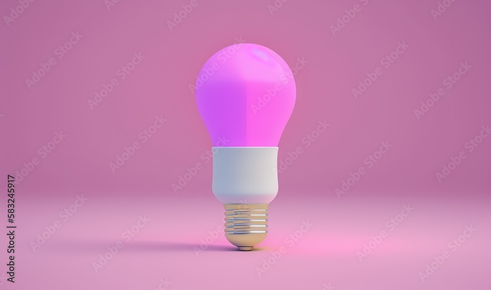  a pink light bulb on a pink background with a pink light bulb in the middle of the bulb is a white 