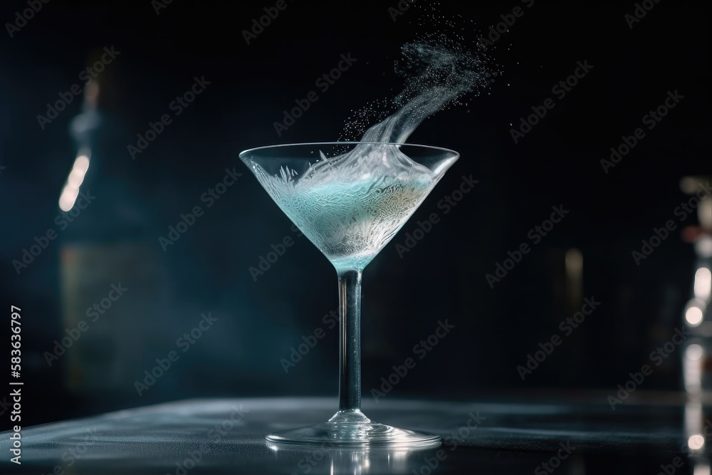 Alcoholic drink Illustration Generative AI.