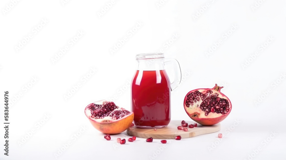 Pomegranate juice. Illustration AI Generative.