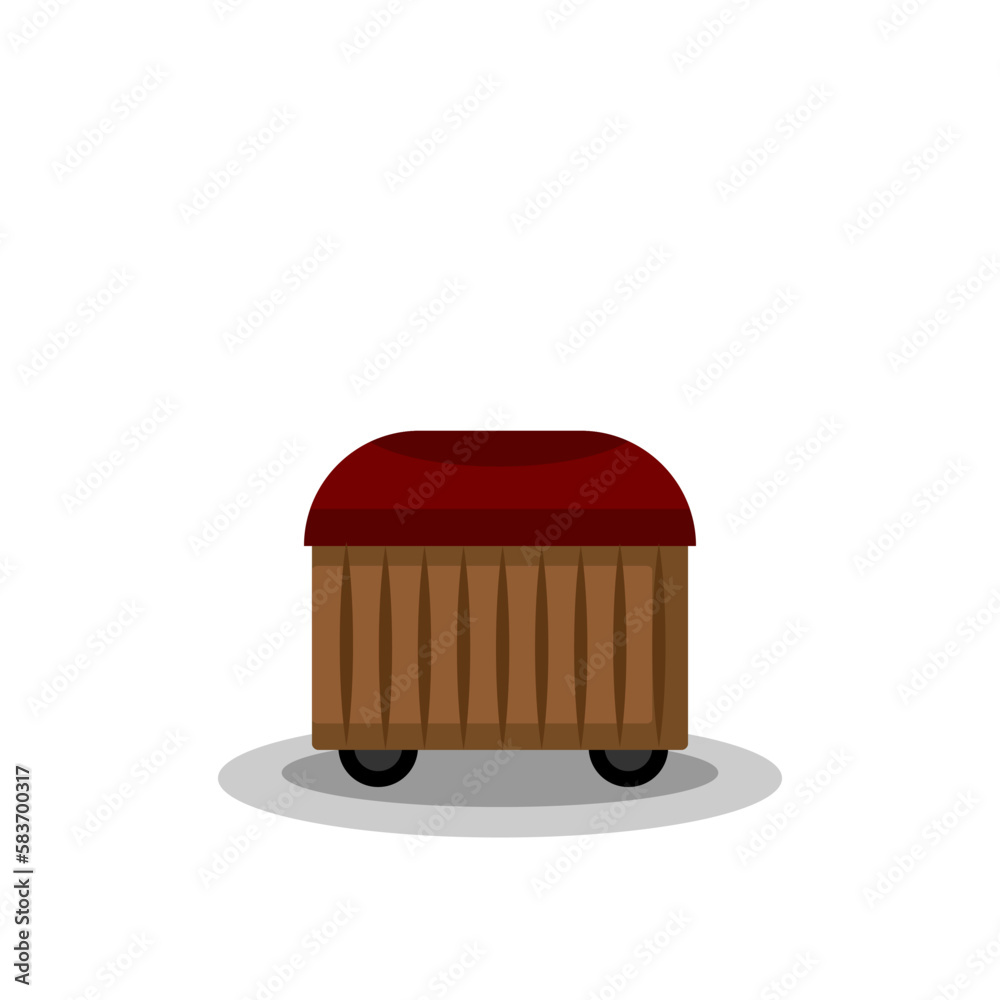 Stylish ottoman on white background