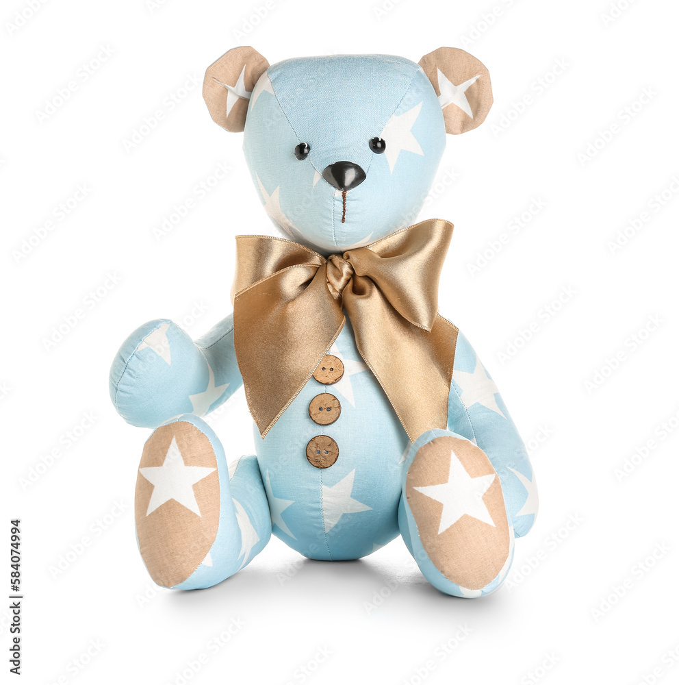 Toy bear on white background