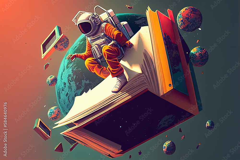 AI-generated creative astronaut illustration