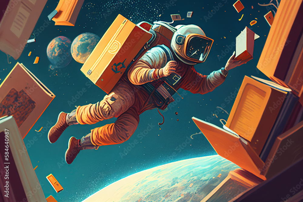 AI-generated creative astronaut illustration