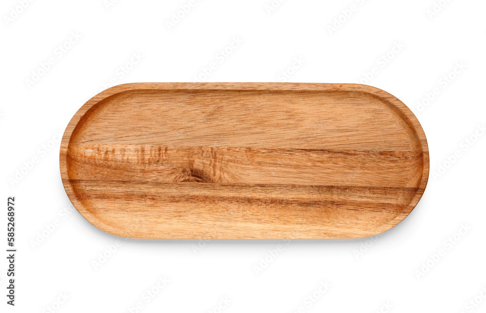 Wooden kitchen board isolated on white background