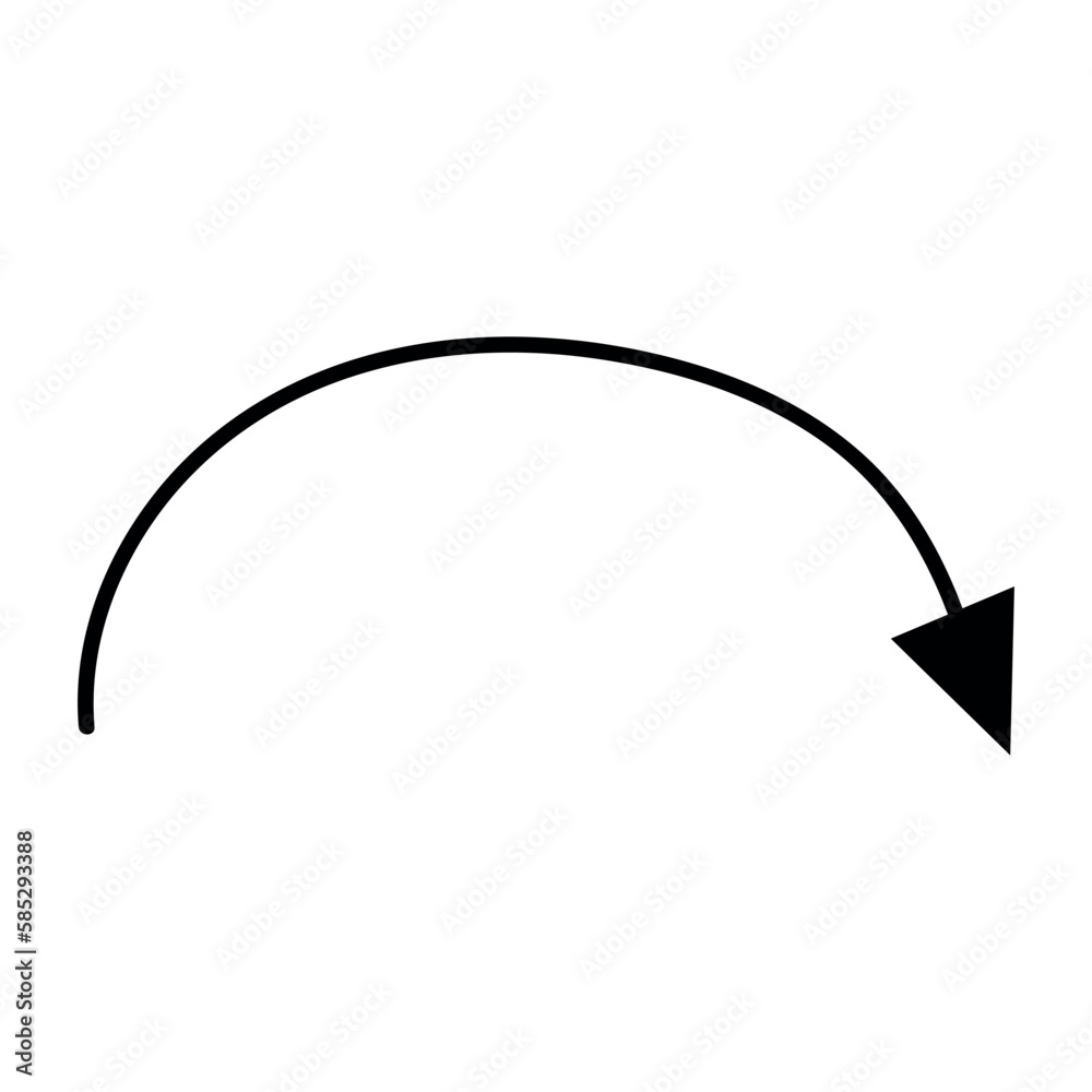 Black arrow on white background