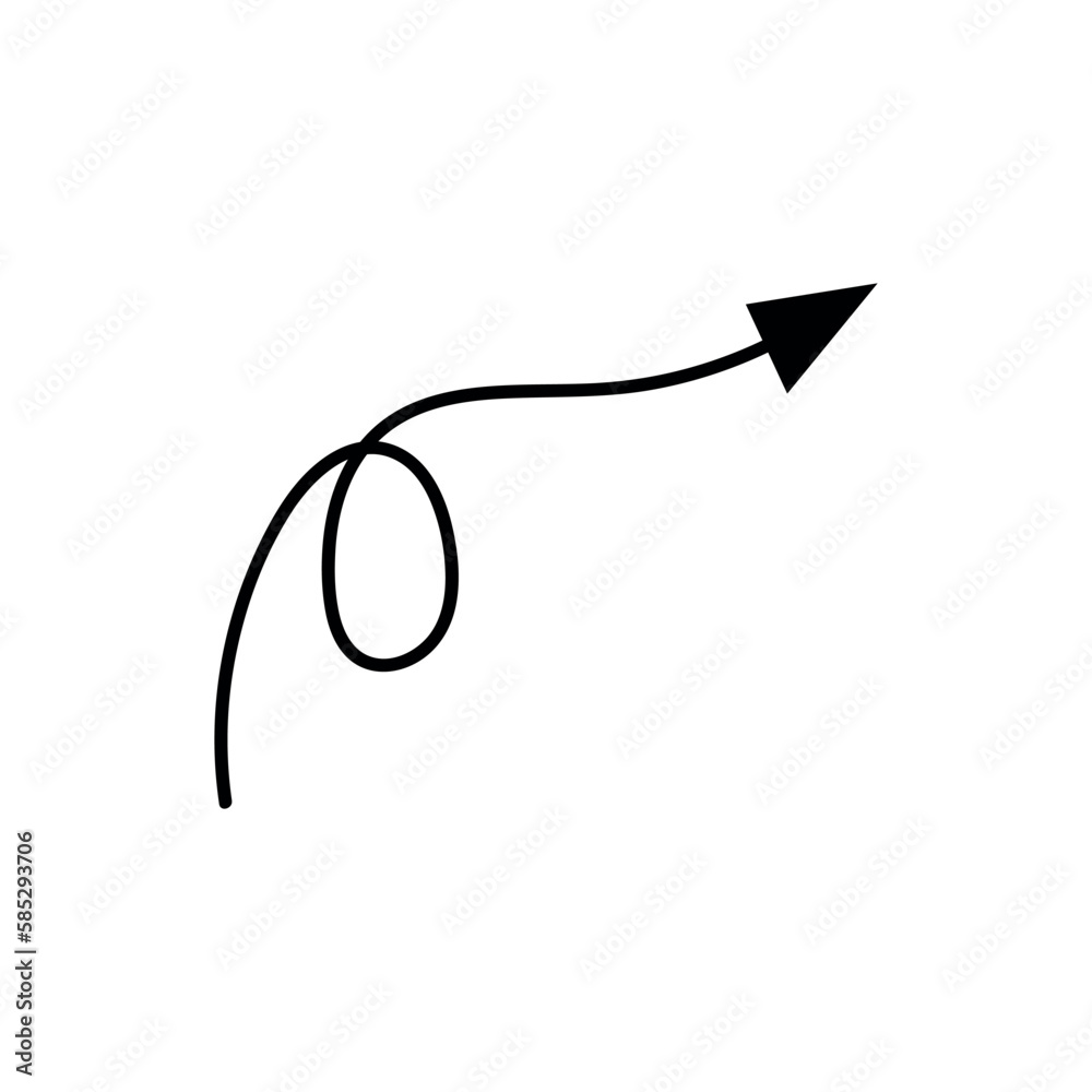 Black arrow on white background