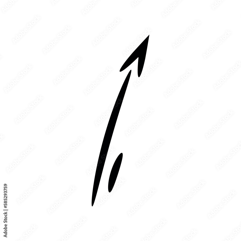 Black arrow on white background