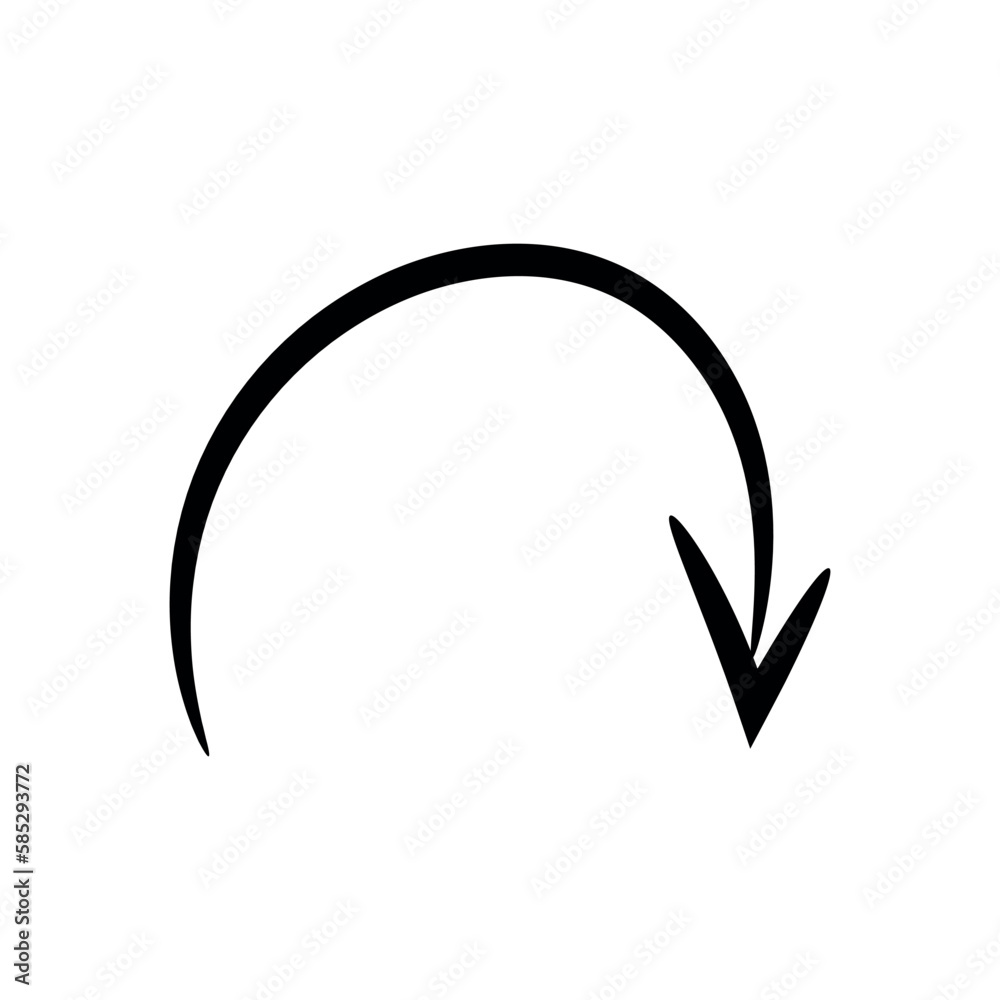 Black arrow on white background