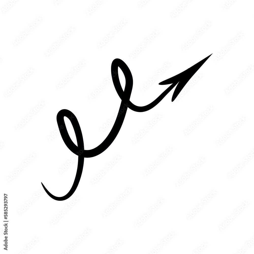 Black arrow on white background