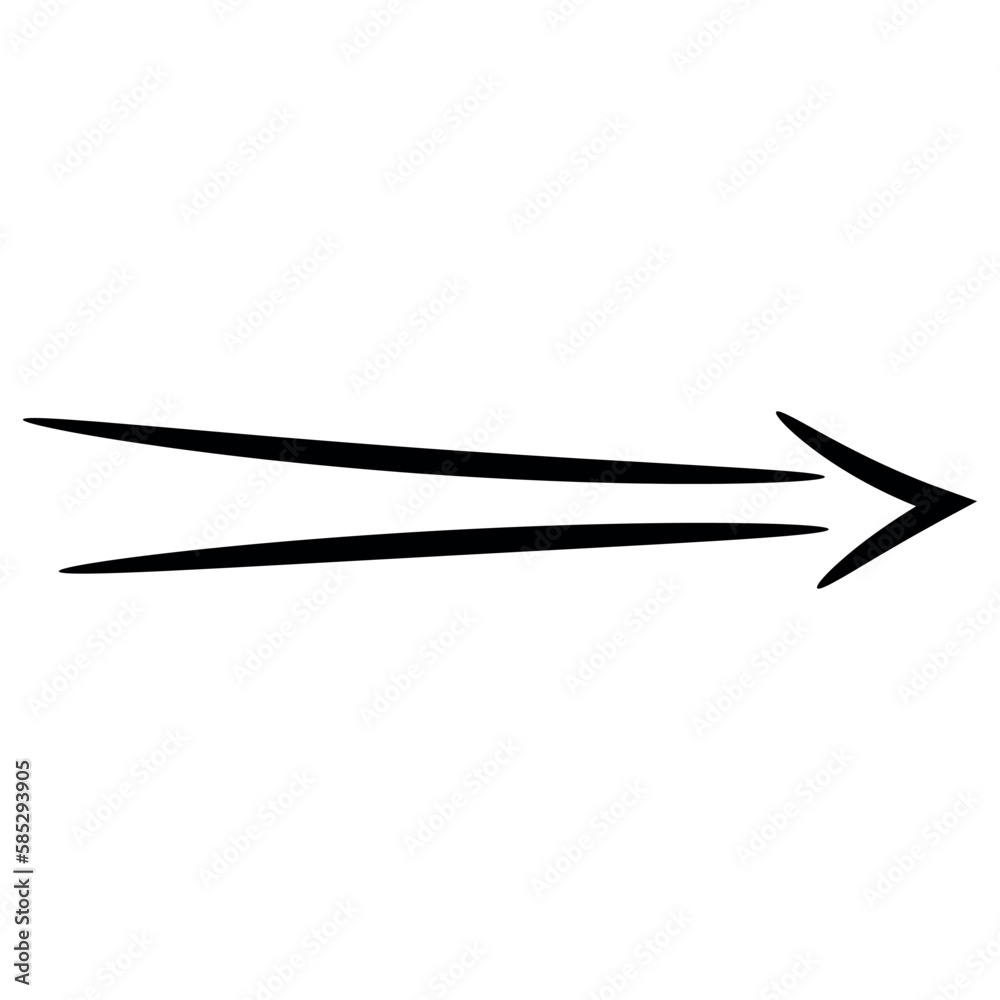 Black arrow on white background