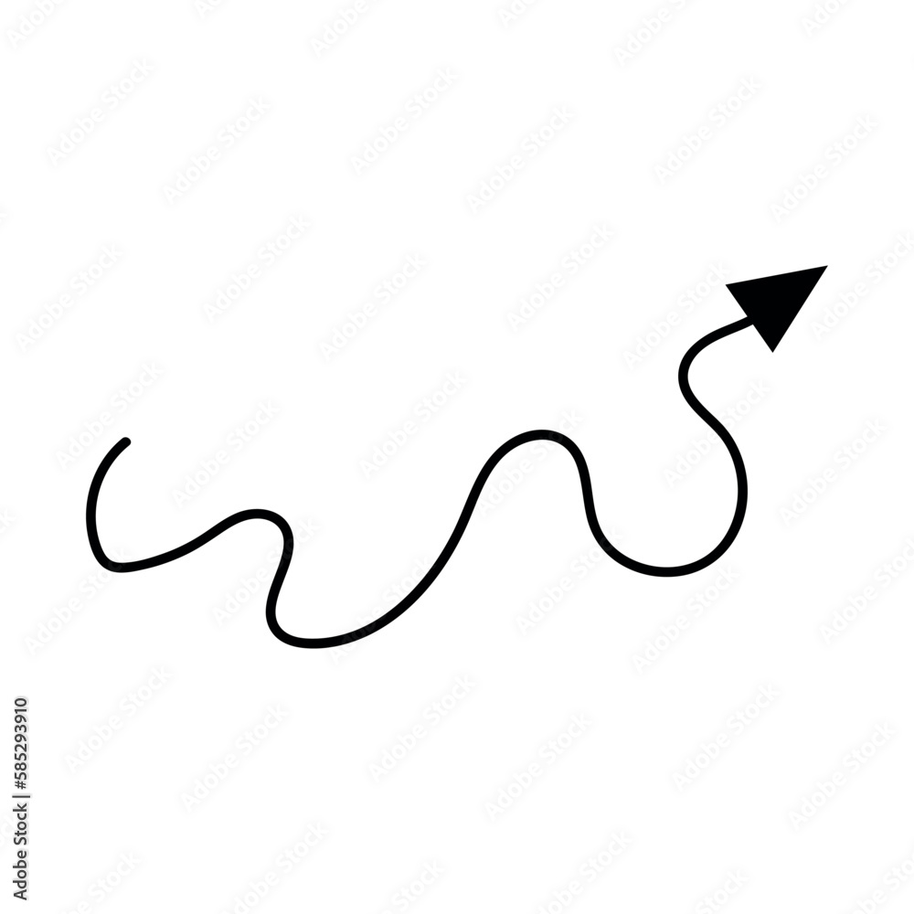 Black arrow on white background