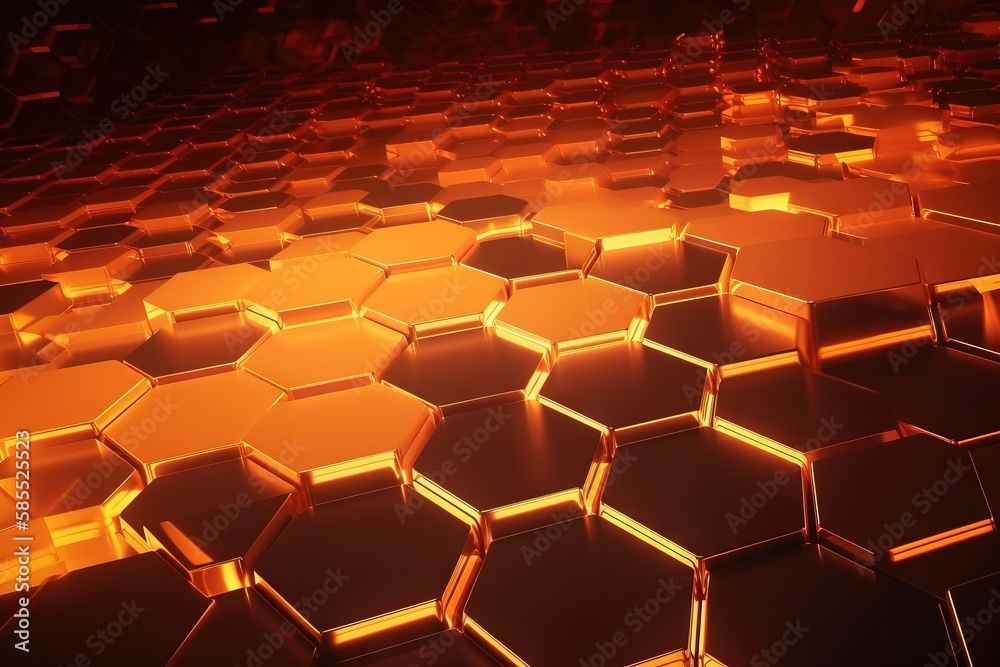  a close up of a pattern of hexagonal tiles.  generative ai