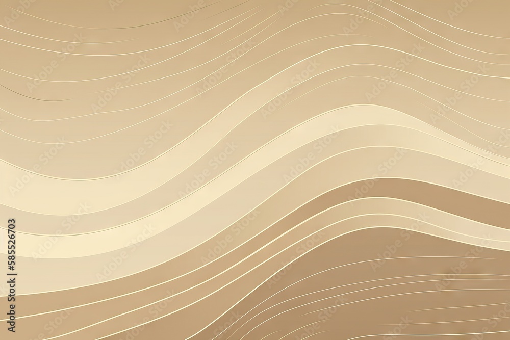  a beige background with wavy lines and a white circle on top of it.  generative ai