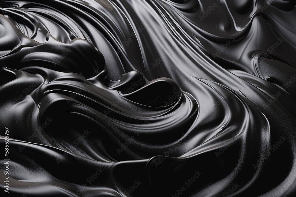  a black and white photo of a wavy design on a surface.  generative ai