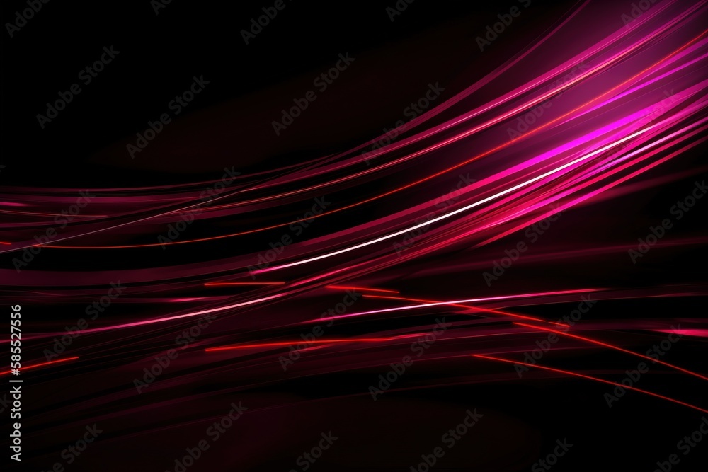  a black background with a red and pink wave of light.  generative ai