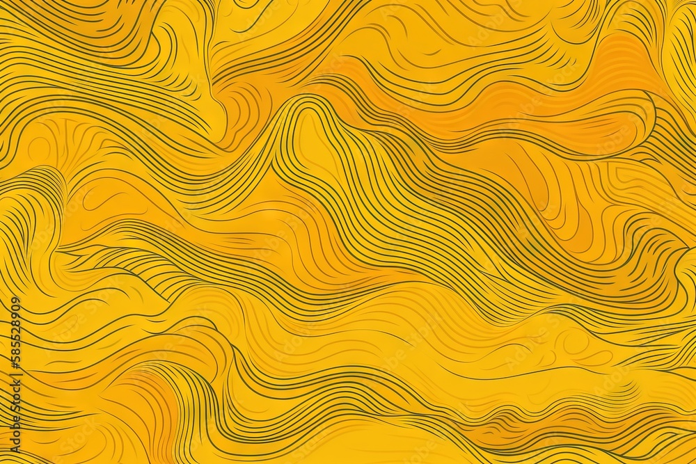  a yellow background with wavy lines and a yellow background with wavy lines.  generative ai