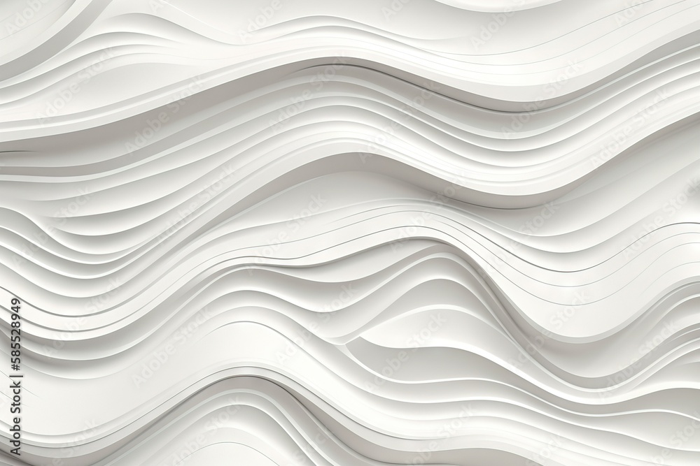  an abstract white background with wavy lines and curves in the form of waves.  generative ai